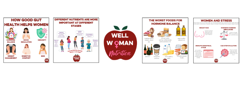 example posts from the well woman health hub membership from apples to zinc